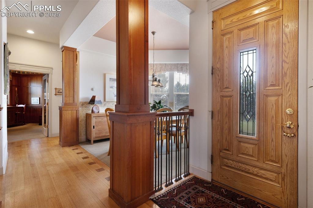 Image 12 of 41: Oak flooring with walnut accents