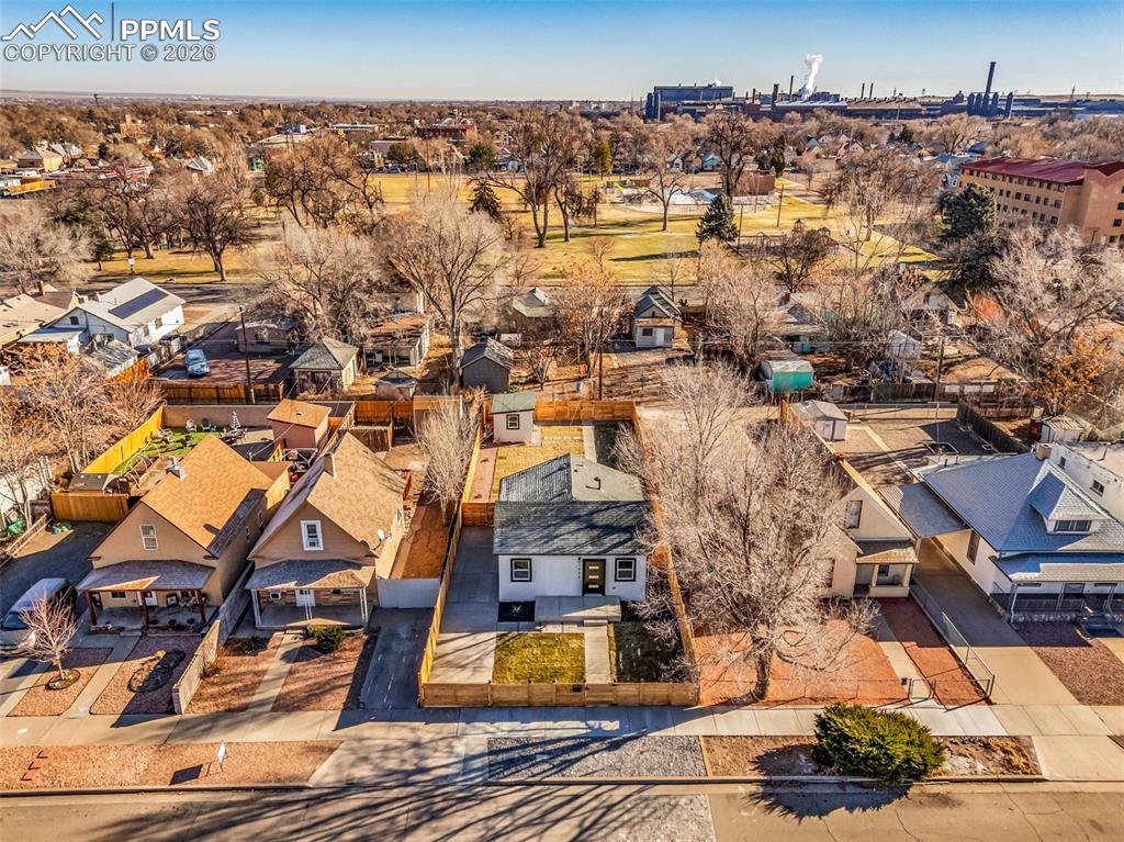 Image 33 of 39: Aerial view of residential area