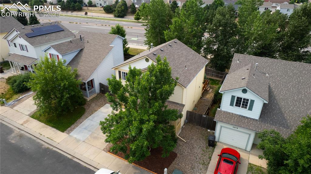 Image 40 of 42: Aerial perspective of suburban area