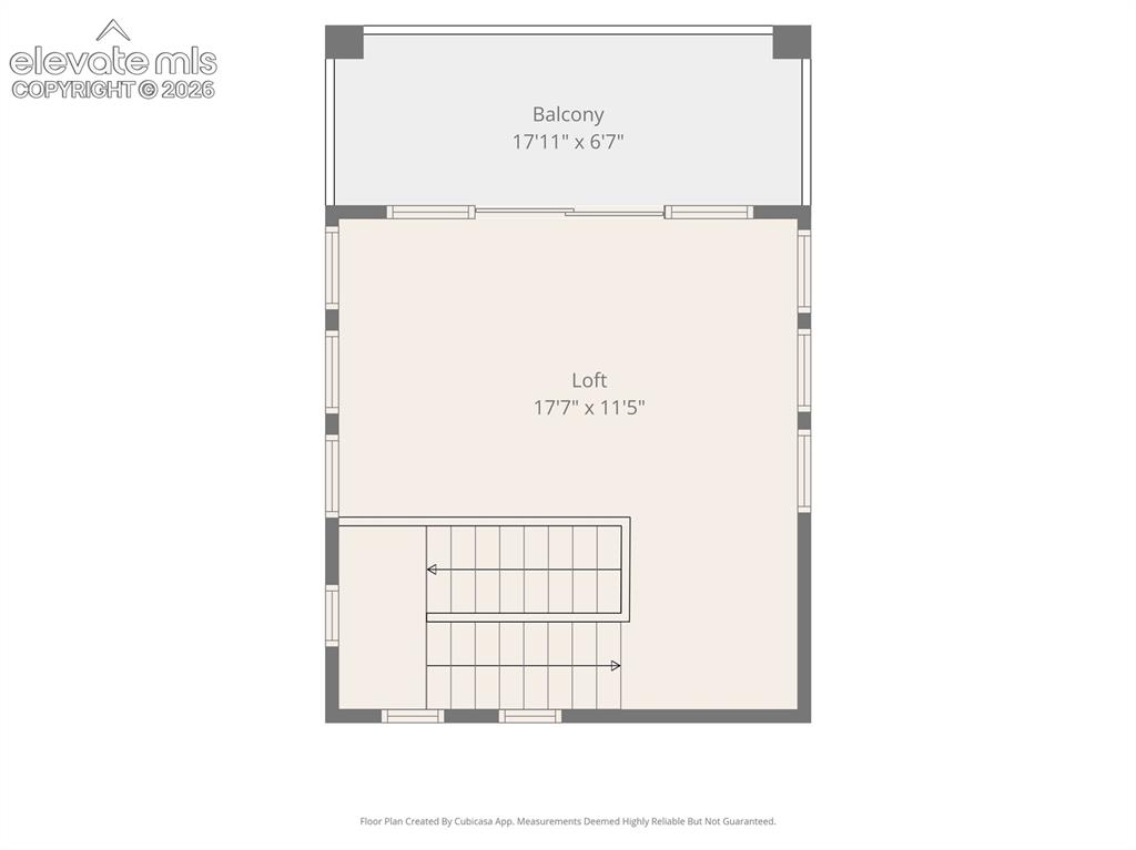 Image 49 of 50: Upper level loft floor plan.