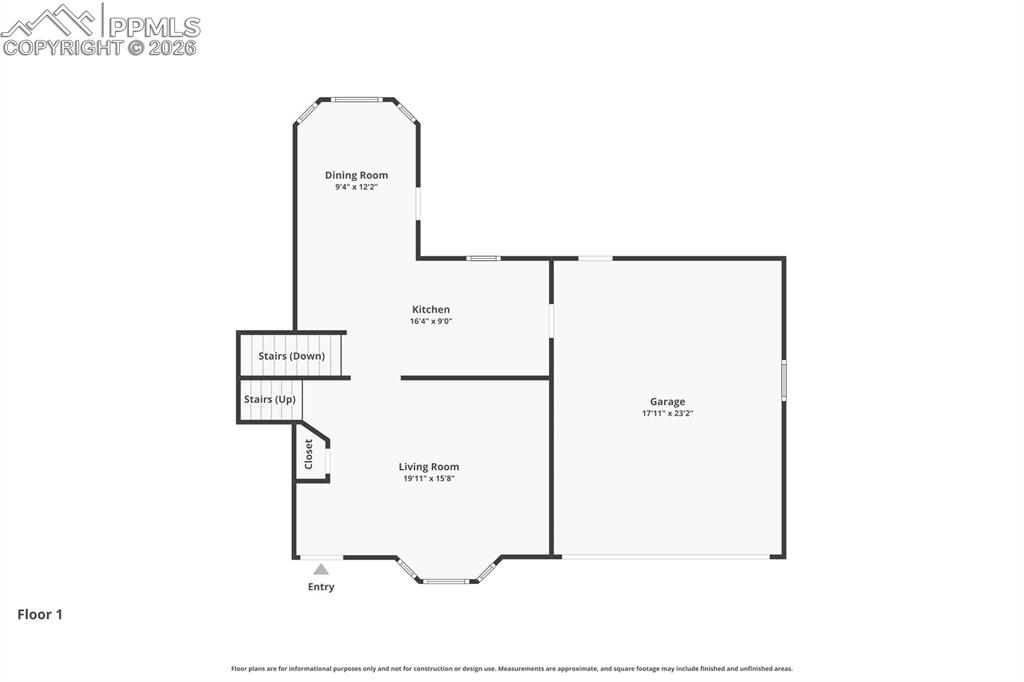 Image 48 of 50: Main Level Entry, Living Room Kitchen, Dining, garage, Exit To Backyard And