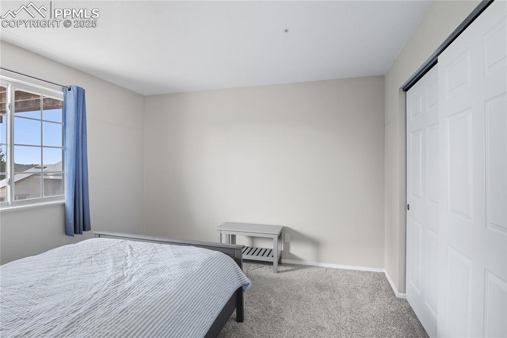 Image 13 of 32: Bedroom with carpet flooring and a closet