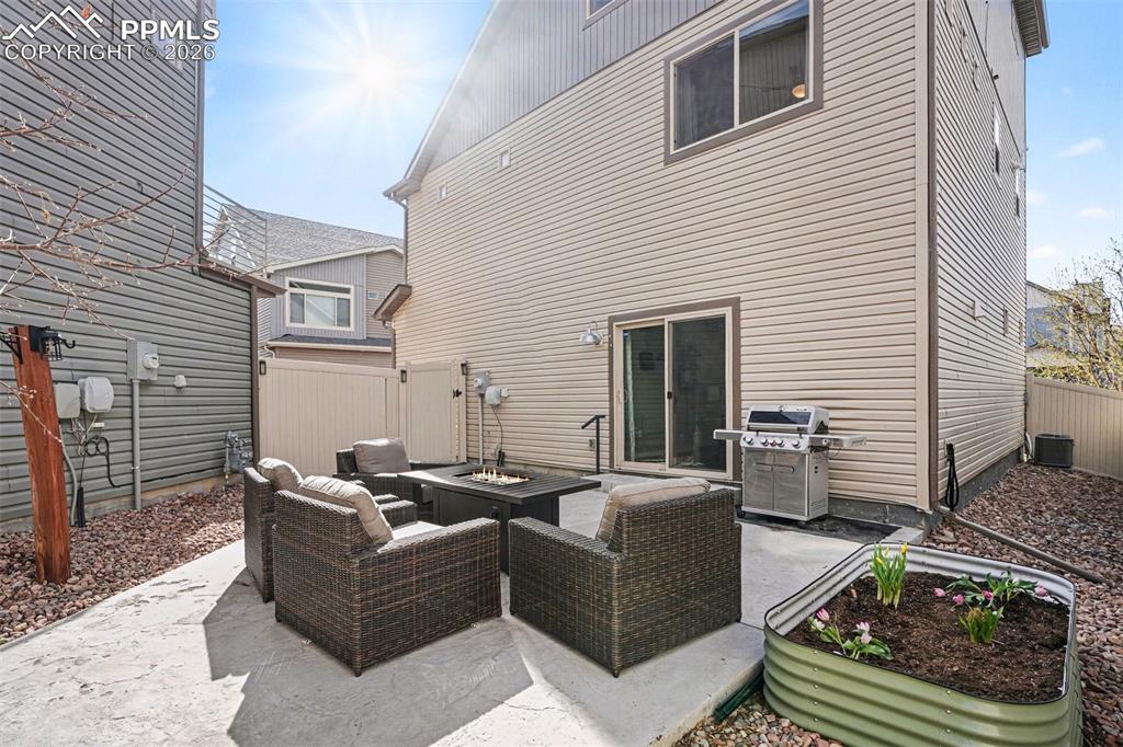 Image 16 of 20: Big Backyard Terrace with Planter and Room for a Dog Run!