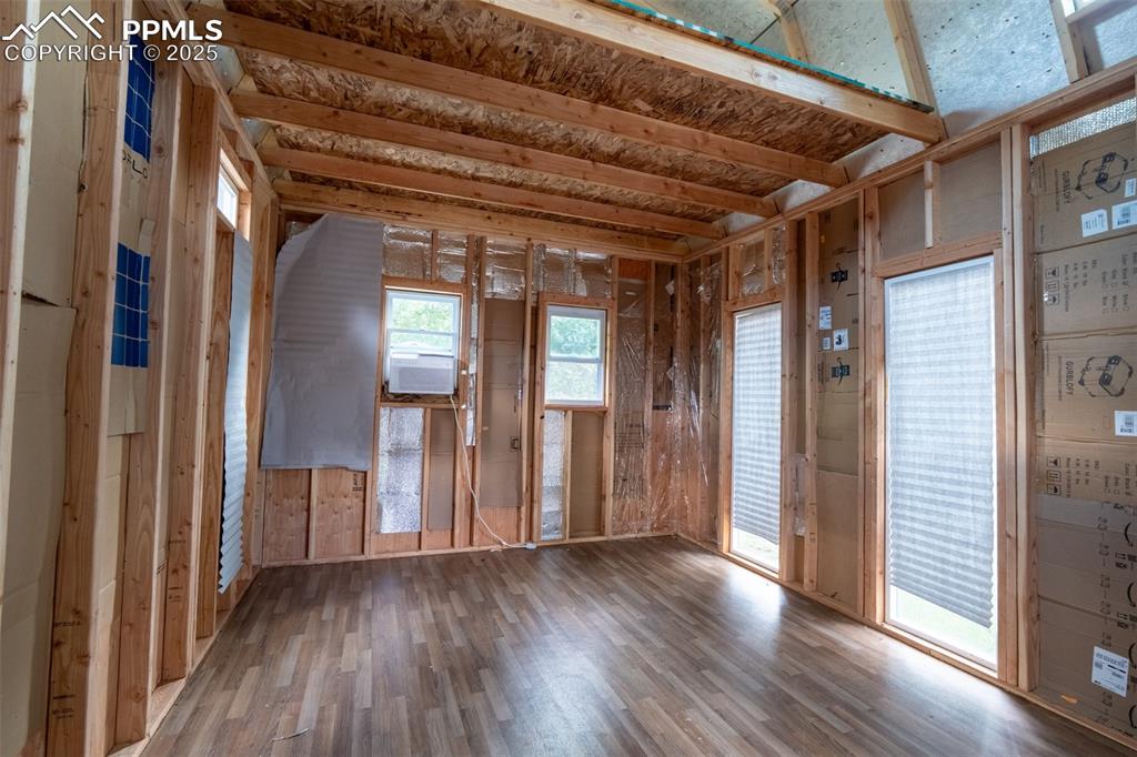 Image 29 of 29: Office or Storage shed with double door entry, windows, electricity, loft,