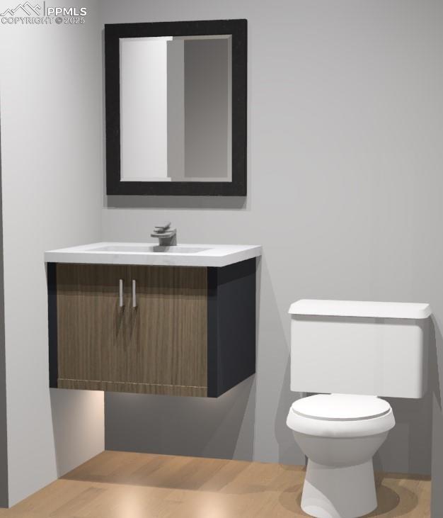 Image 18 of 50: Floating cabinet with undermount sink