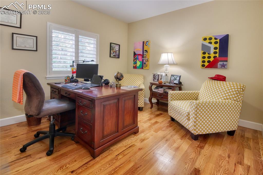 Image 20 of 36: Bedroom on the main level currently being used as an office