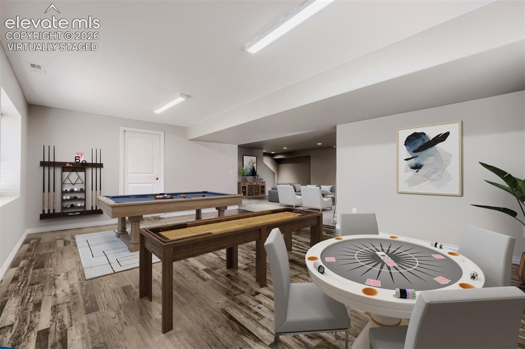 Image 37 of 50: Virtually staged flex room (game room, hobby room, playroom, or exercise ro