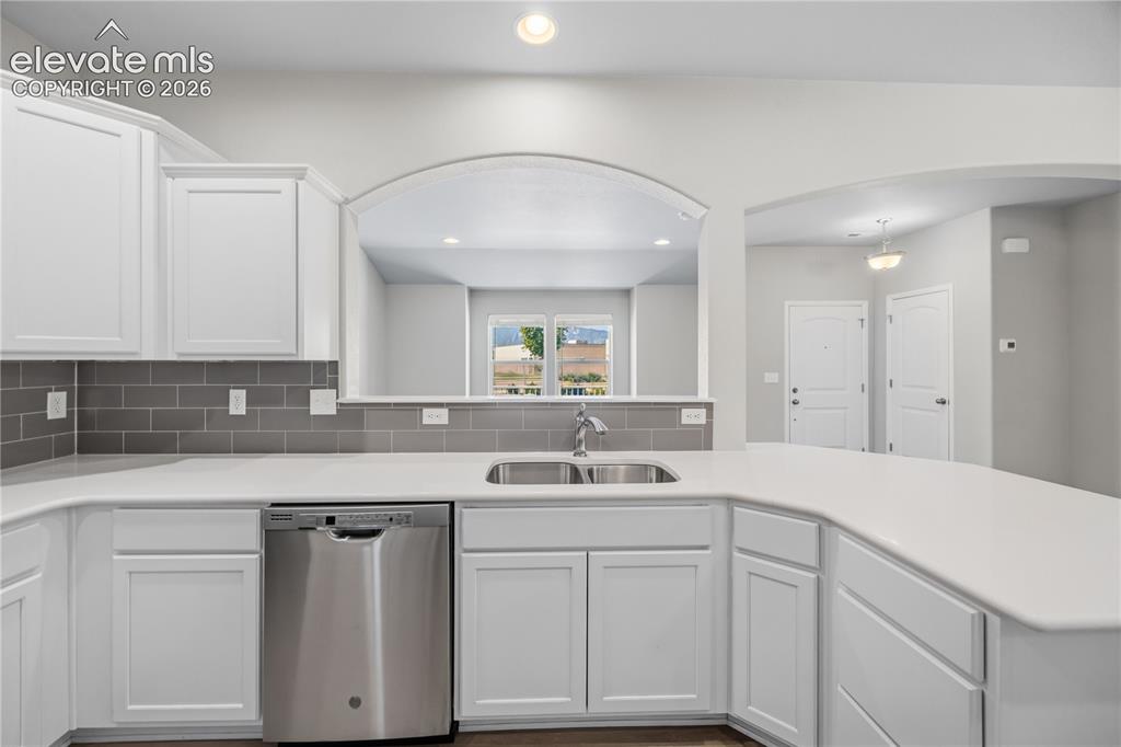Image 12 of 44: gorgeous subway tile backsplash