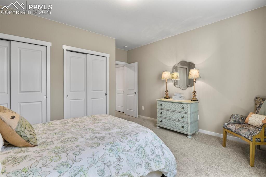 Image 39 of 50: Bedroom with multiple closets and light colored carpet