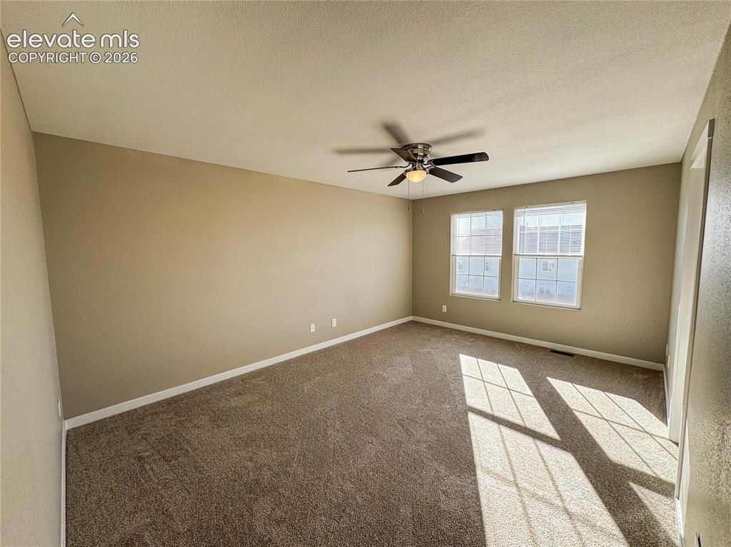 Image 31 of 42: Interior space featuring neutral-toned walls, carpeting, dual windows, and 