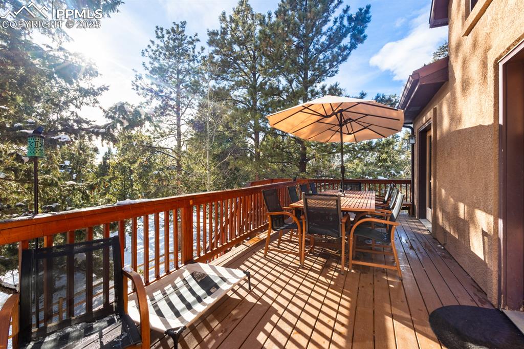 Image 23 of 48: Deck with walkout from Primary and Living Room