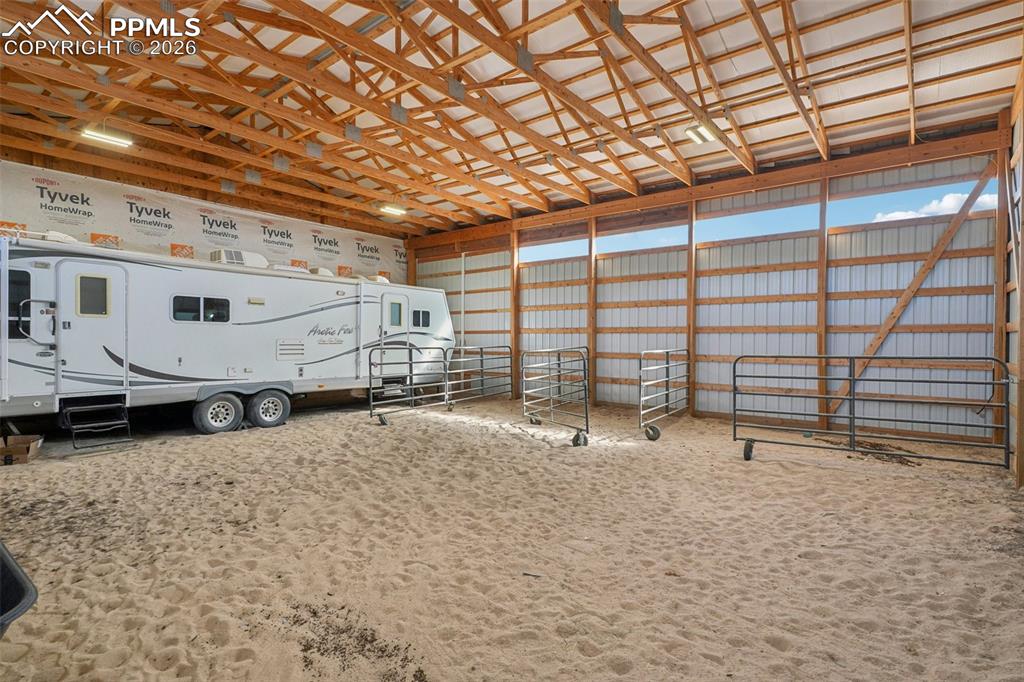 Image 28 of 40: Barn, Indoor Arena, RV Parking area