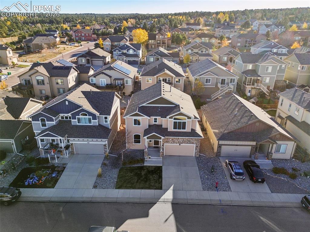 Image 4 of 38: Aerial perspective of suburban area