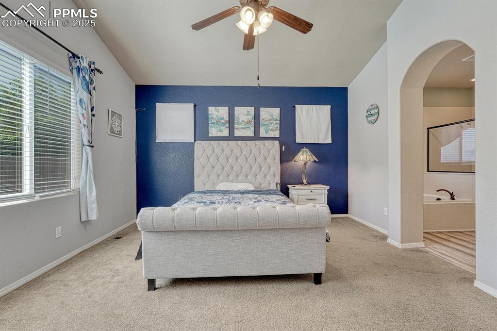 Image 17 of 41: Find your haven in the Primary Bedroom, complete with cozy carpet flooring,
