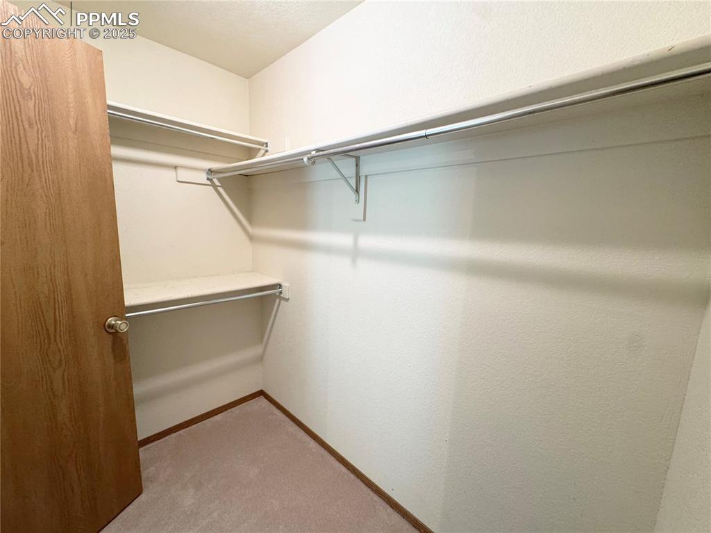 Image 20 of 28: Spacious closet featuring light carpet
