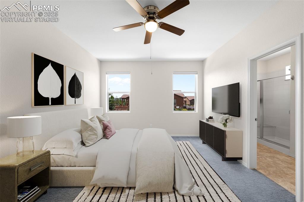 Image 11 of 37: Virtually Staged. Primary bedroom
