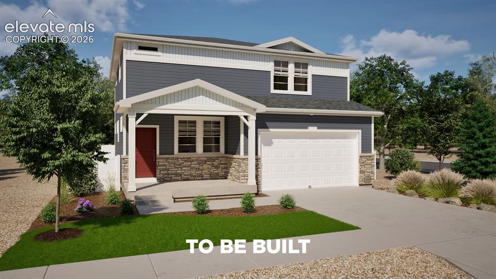 Image 1 of 15: Two-story residence featuring a covered front porch with white columns, a r
