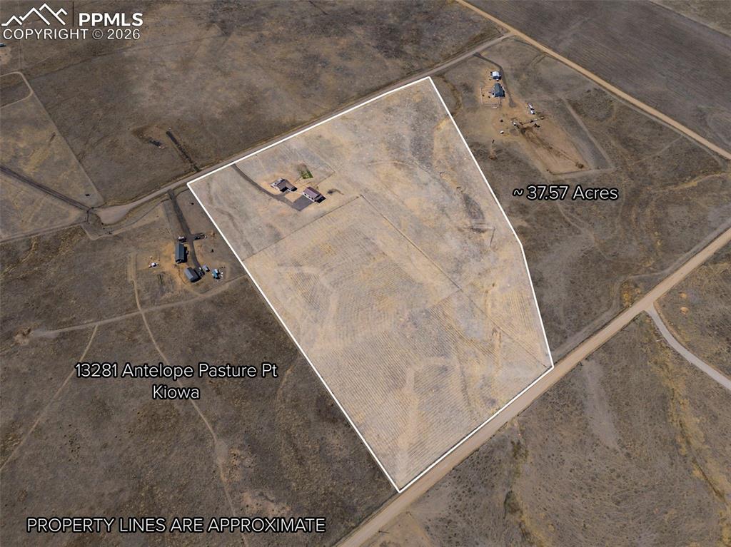 Image 47 of 49: Aerial Property Survey. Illustrating the property boundaries and land parce