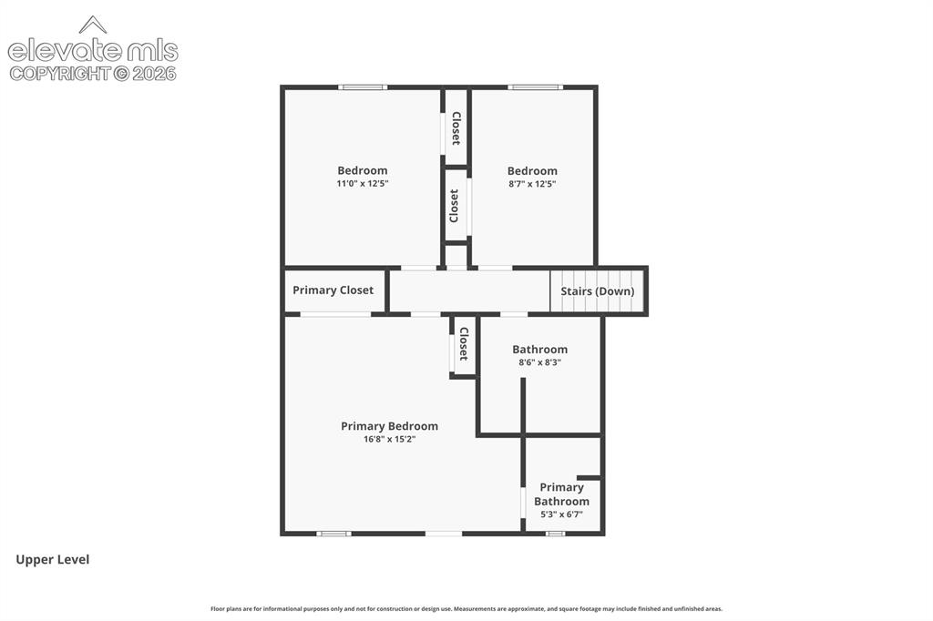 Image 41 of 42: Upper level Floor plan