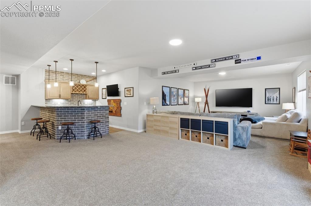 Image 23 of 44: Amazing 16 x 42 Foot Family/Entertainment Room In Finished Basement!