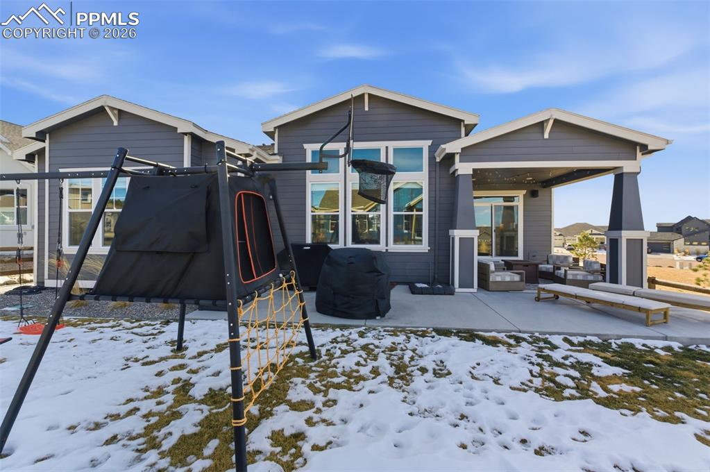 Image 38 of 44: Back Yard And 31 x 10 Patio With Electric Hook-ups