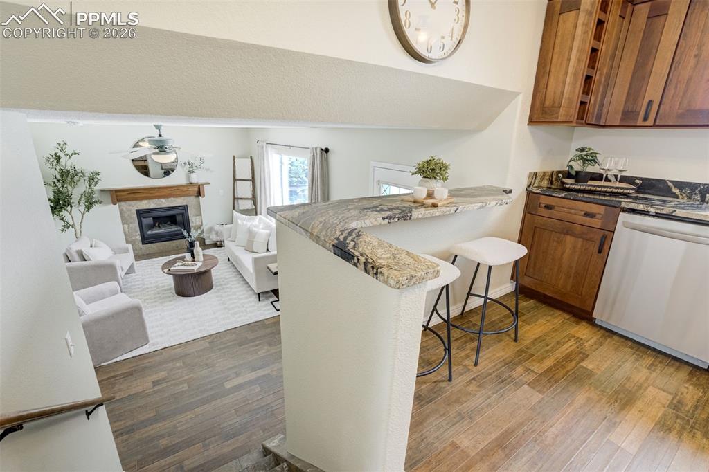 Image 14 of 46: Close to the lower level living room but not too close. 