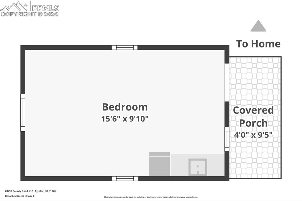 Image 25 of 50: Bunkhouse cabin floor plan.