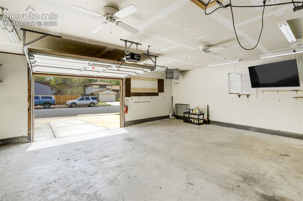 Image 45 of 50: Detached Oversized 2 car garage with heat and electric