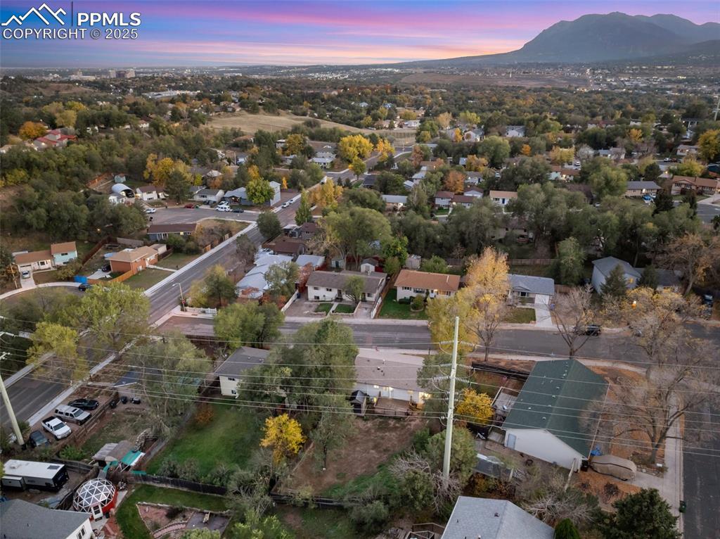 Image 45 of 47: Aerial perspective of suburban area