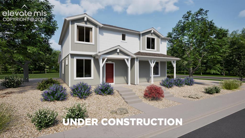 Image 1 of 30: Two-story exterior with light gray siding and white trim accents
