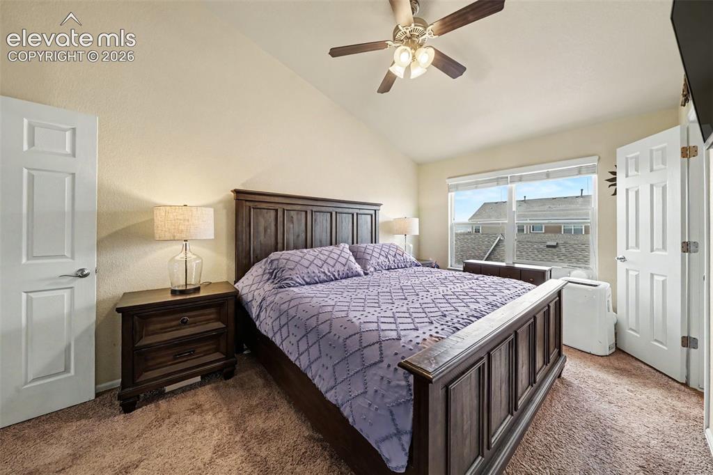 Image 12 of 24: Large primary bedroom on upper level that will accommodate a king bed and a