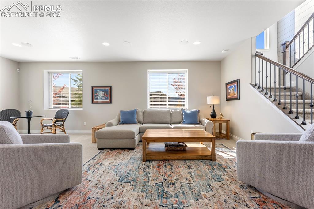 Image 32 of 50: Walk-out basement still allows for natural light and the mountain views