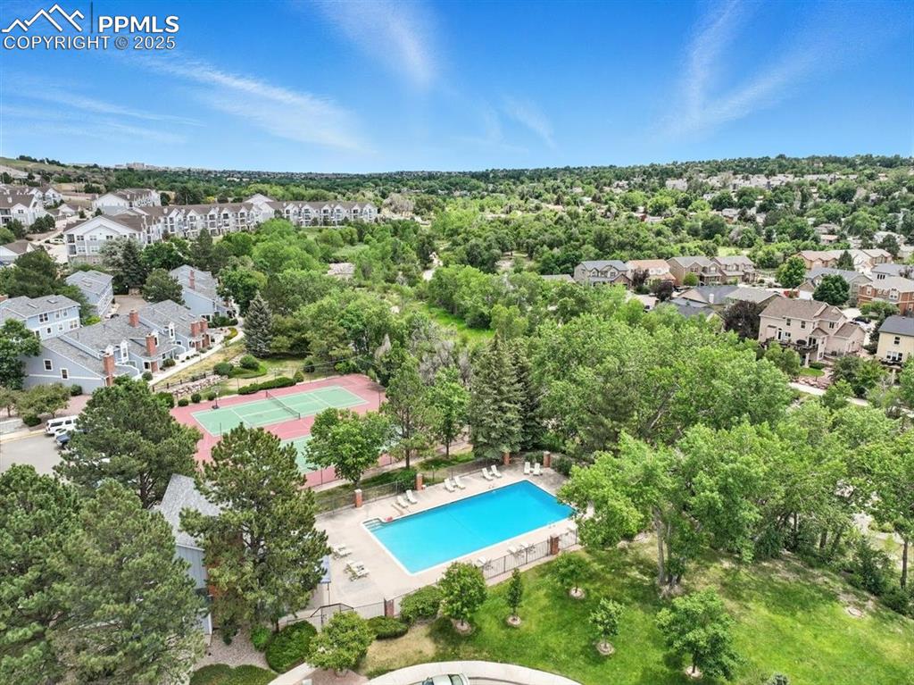Image 24 of 25: Aerial view of a pool