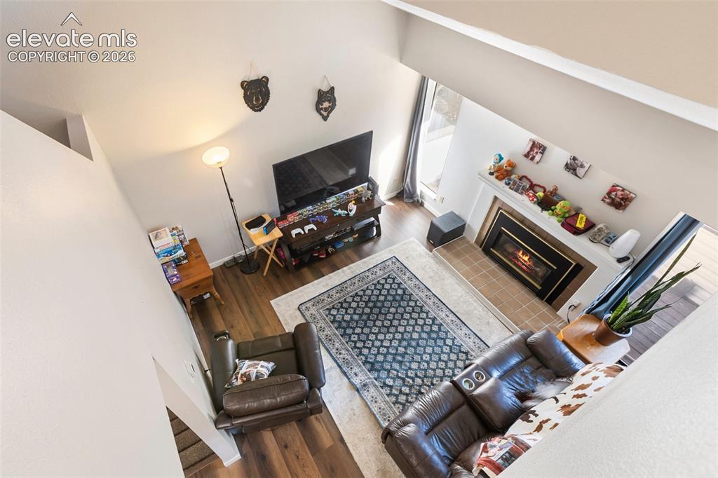 Image 4 of 23: Gas log fireplace in living room