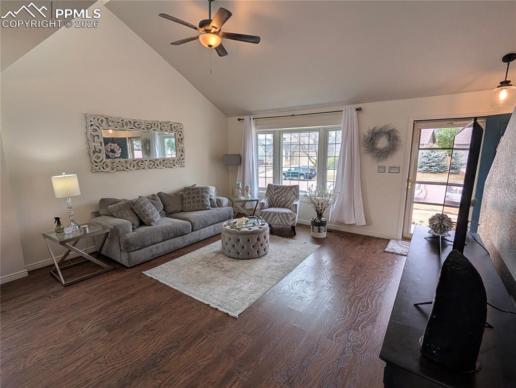 Image 3 of 30: Living room with upgraded Anderson Bay Window