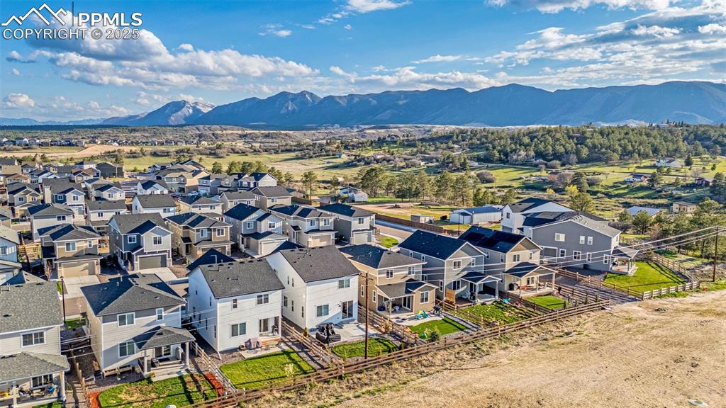 Image 31 of 38: Drone / aerial view of a mountainous background