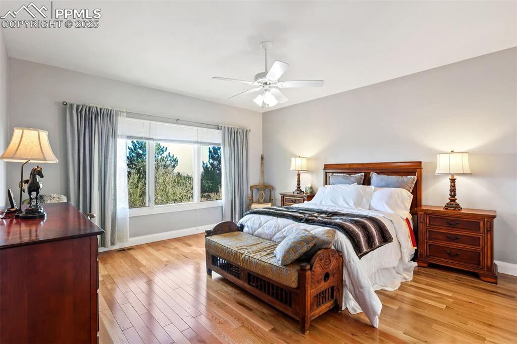 Image 15 of 37: Large Master Bedroom with hardwood floors