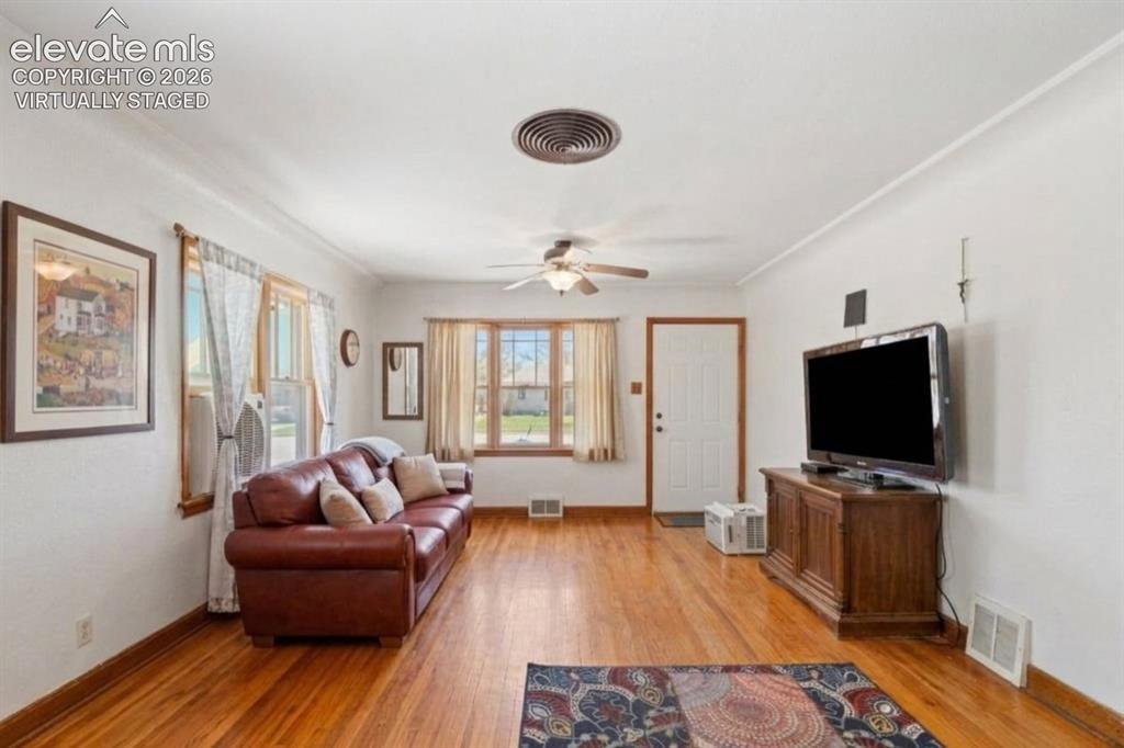 Image 8 of 29: Virtually Staged, Living Room facing front door