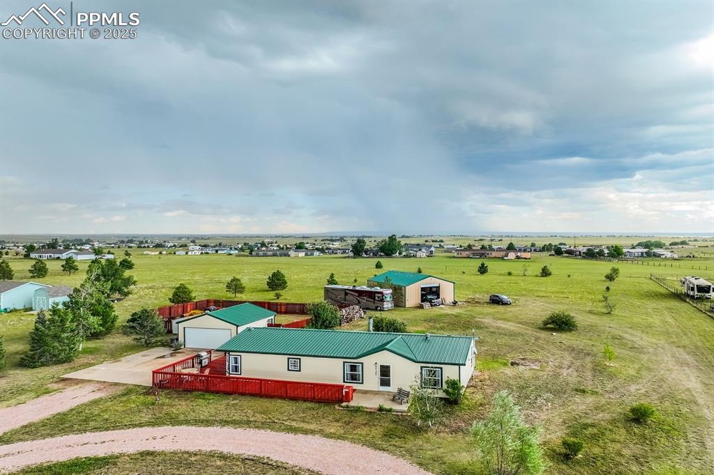Caption: Aerial view of sparsely populated area