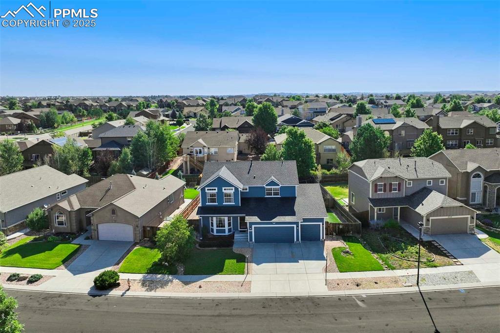 Image 49 of 50: Aerial perspective of suburban area