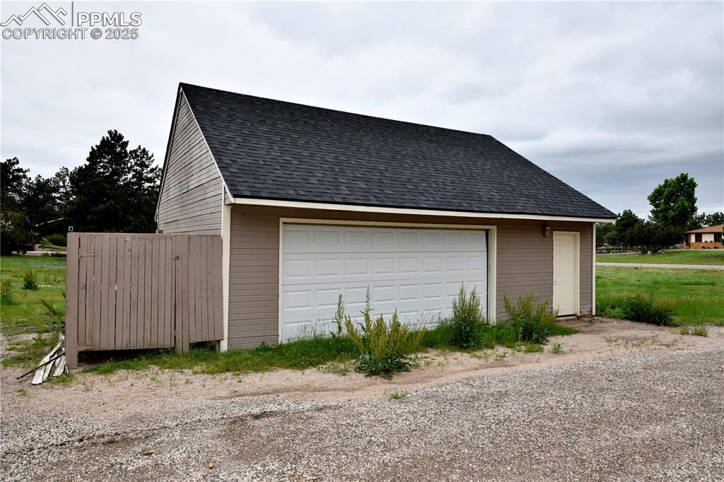 Image 30 of 36: View of detached garage