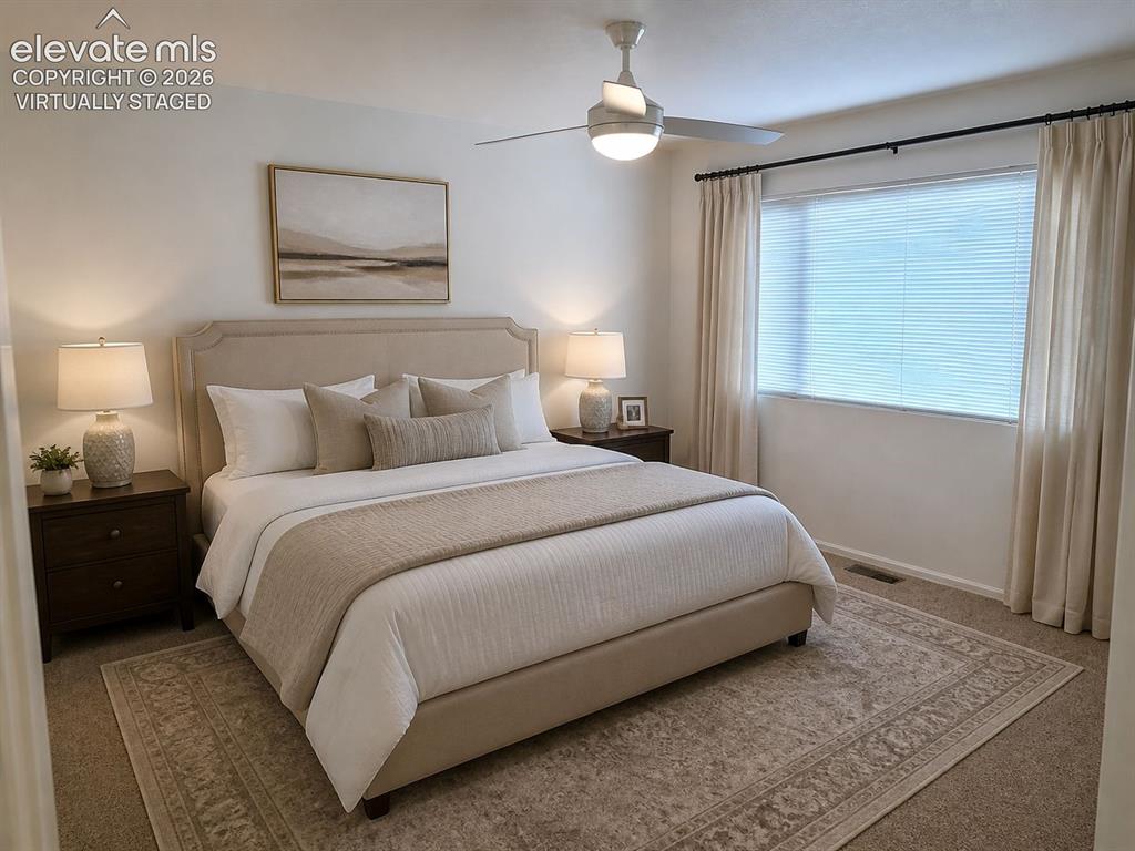 Image 17 of 36: Master bedroom - virtually staged