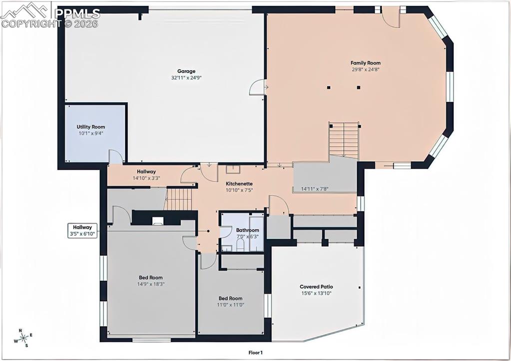 Image 48 of 50: Lower-Level Floor Plan – Illustrated layout of the walkout basement featuri