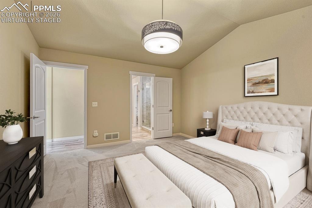 Image 10 of 50: Primary bedroom virtually staged