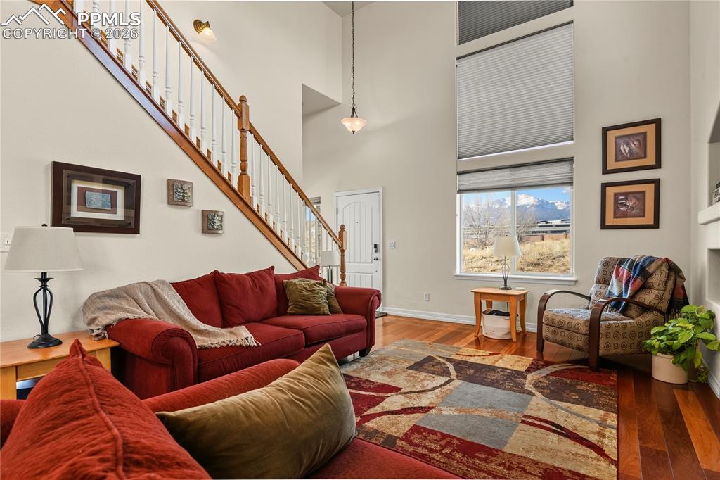 Image 18 of 41: Family room view of Pikes Peak.