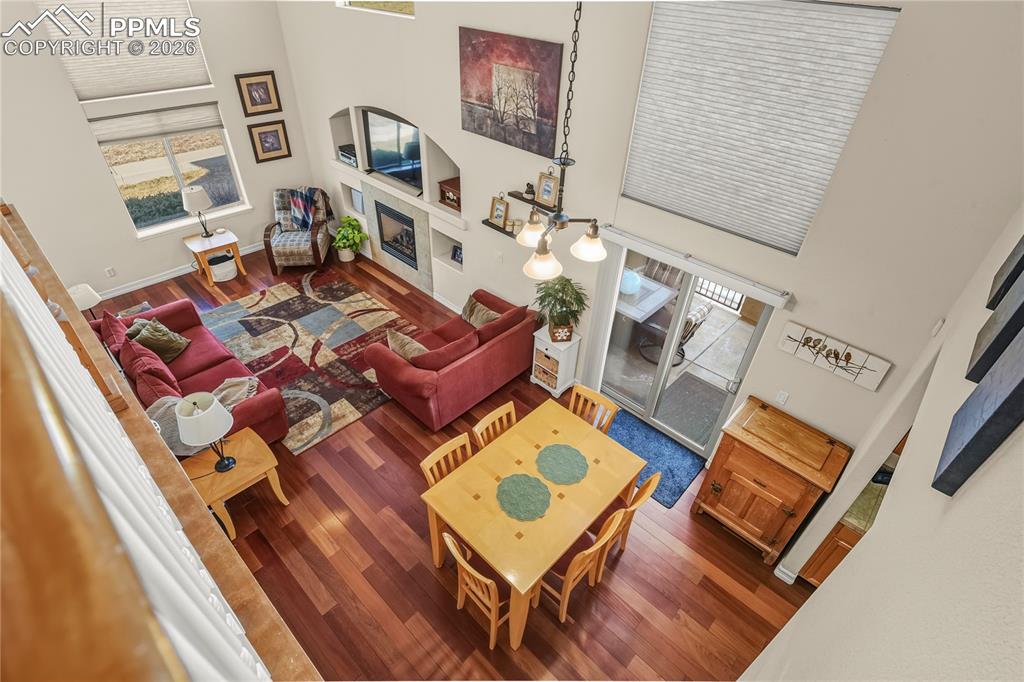 Image 19 of 41: View of main level from upper level.