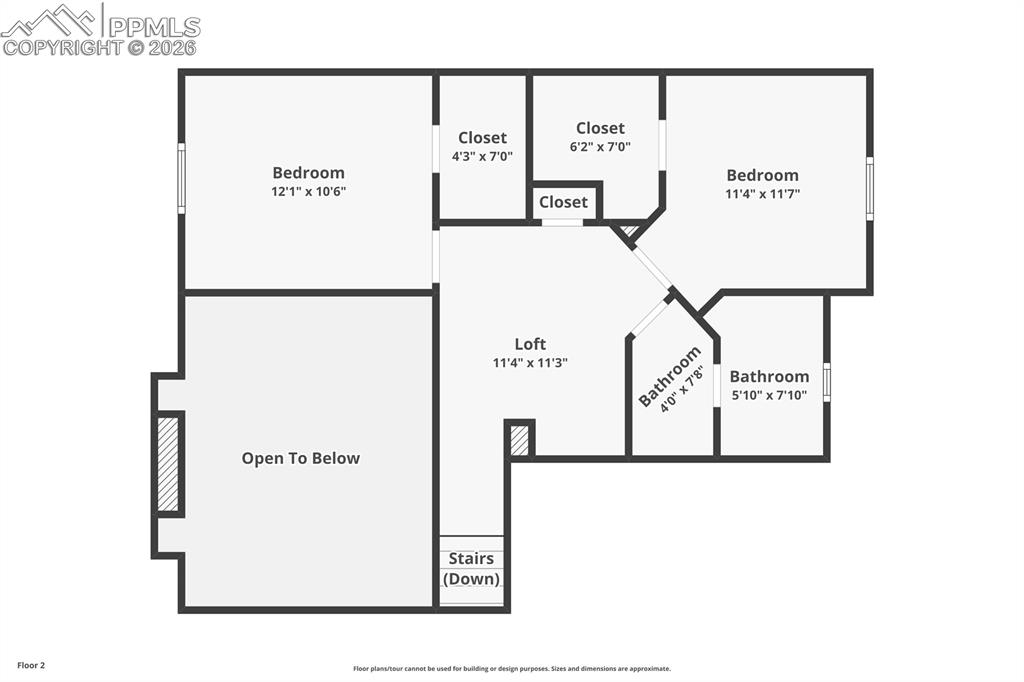 Image 40 of 41: Upper level floorplan