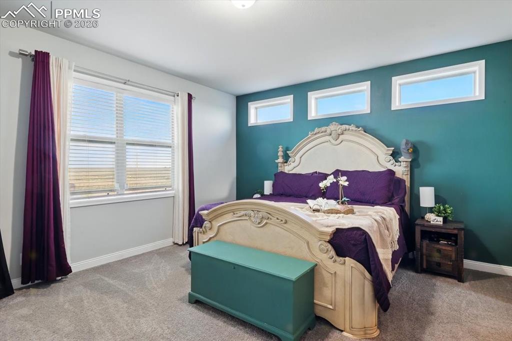 Image 15 of 30: Bedroom with carpet floors and baseboards