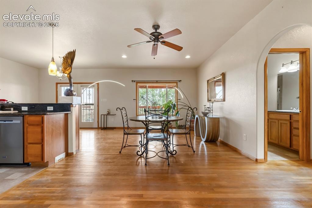 Image 9 of 50: Versatile living in this very open living room, dining and kitchen area. R
