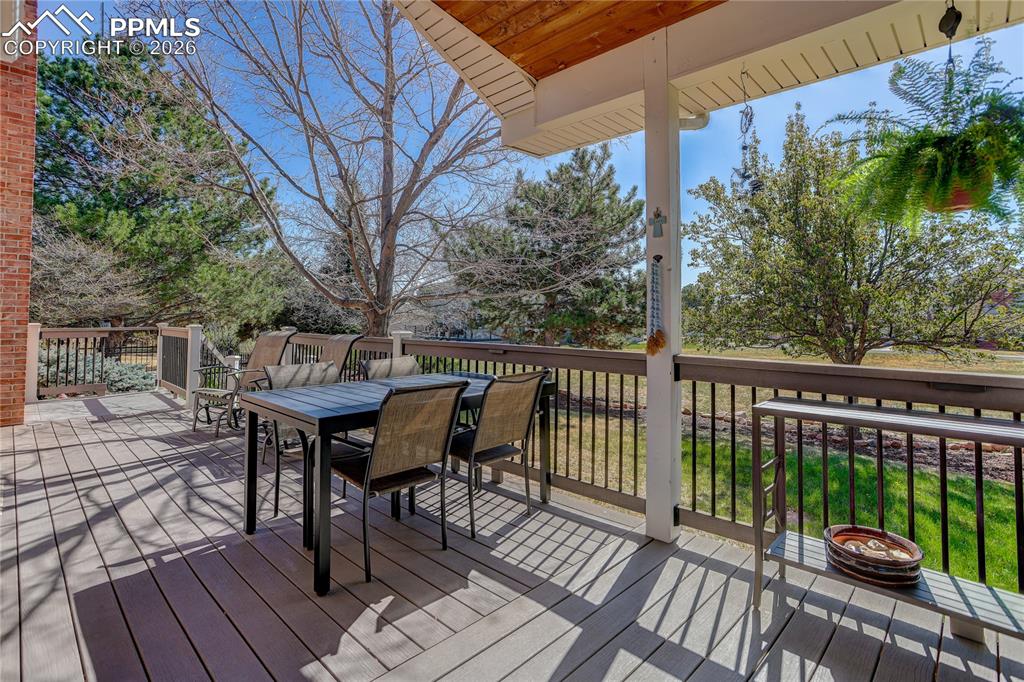 Image 44 of 46: This recent deck facilitates quality outdoor living.